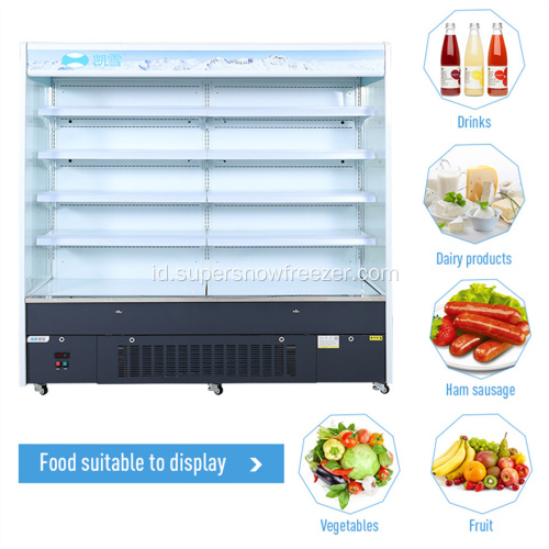 Supermarket Multi Deck Portabel Terbuka Display Cooler